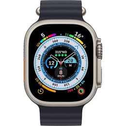 Apple Watch Ultra (2022) GPS + Celular 49 mm - Titânio Titânio natural - Bracelete Ocean Preto