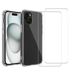 Capa iPhone 15 e 2 películas de proteção - TPU - Transparente