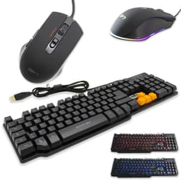 Cortek Teclado QWERTY Italiano Retro-iluminado GK1 + GP7 Kit Mouse and Keyboard