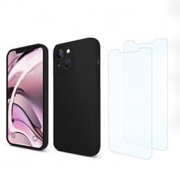 Capa iPhone 13 mini e 2 películas de proteção - Silicone - Preto