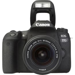 Reflex Canon EOS 77D - Preto + Lente Canon EF 18-55mm f/3.5-5.6 IS II