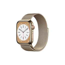 Apple Watch (Series 8) 2022 GPS + Celular 45 - Aço inoxidável Dourado - Loop milanesa Dourado