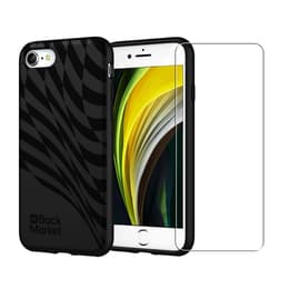 Back Market Capa iPhone 7/8/SE 2020/2022 e película de proteção - 100% biodegradável - Preto - Padrão de Onda