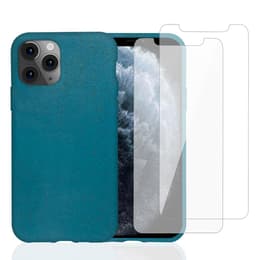 Capa iPhone 11 Pro e 2 películas de proteção - Material natural - Azul