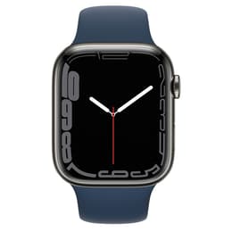 Apple Watch (Series 7) 2021 GPS + Celular 45 - Aço inoxidável Grafite - Bracelete desportiva Azul