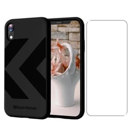 Back Market Capa iPhone XR e película de proteção - Plástico reciclado - Preto (Chevron)