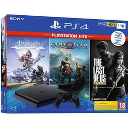 PlayStation 4 Slim 1000GB - Preto + Horizon Zero Dawn + God of War + The Last of Us (Remastered)