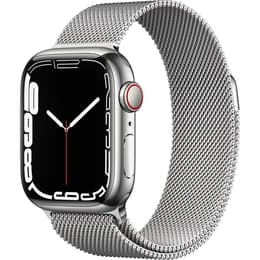 Apple Watch (Series 7) 2021 GPS + Celular 41 - Aço inoxidável Prateado - Loop milanesa Prateado