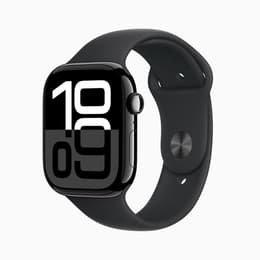 Apple Watch Series 10 (2024) GPS 42 mm - Alumínio Preto brilhante - Bracelete desportiva Nike Preto