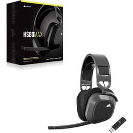 HS80 Max redutor de ruído jogos Auscultador- com fios + sem fios com microfone - Preto