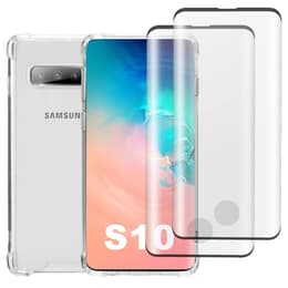 Capa Galaxy S10 e 2 películas de proteção - Plástico reciclado - Transparente