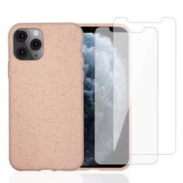 Capa iPhone 11 Pro e 2 películas de proteção - Material natural - Rosa