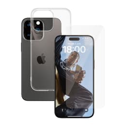 Capa 360 iPhone 15 Pro Max e película de proteção - TPU - Transparente