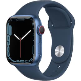 Apple Watch (Series 7) 2021 GPS + Celular 45 - Alumínio Azul - Bracelete desportiva Azul