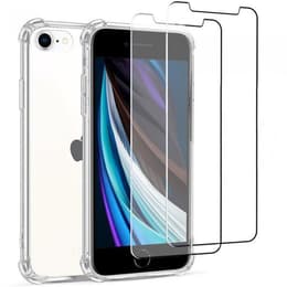 Capa iPhone 7 / Iphone 8 / Iphone SE 2020 e 2 películas de proteção - TPU - Transparente