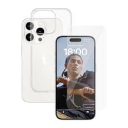 iPhone 15 Pro e película de proteção - TPU - Transparente