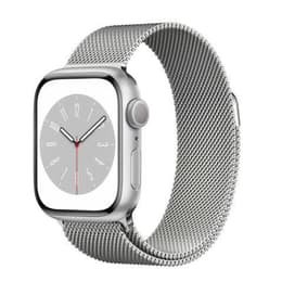 Apple Watch (Series 7) 2021 GPS + Celular 41 - Alumínio Prateado - Loop milanesa Cinzento