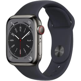 Apple Watch (Series 8) 2022 GPS + Celular 41 - Aço inoxidável Cinzento - Bracelete desportiva Cinzento