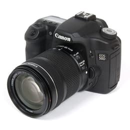 Reflex - Canon EOS 50D Preto + Lente Canon EF-S 18-55mm f/4-5.6 IS II