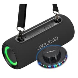Enceinte Autonome Hifi 200W Ledwood XS200, Effet LED, Buetooth, RADIO FM, IPX5, Assistant Vocal, 20W RMS, Batterie 2000mAh, Ovni Bluetooth Speakers - Preto