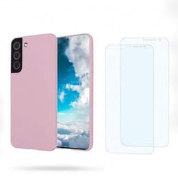 Capa Galaxy S22 5G e 2 películas de proteção - Silicone - Rosa