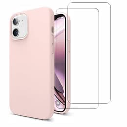 Capa iPhone 11 e 2 películas de proteção - Silicone - Rosa