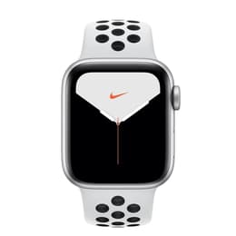 Apple Watch (Series 5) 2019 GPS + Celular 40 - Alumínio Prateado - Nike desportiva Platina pura/Preto