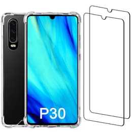 Capa Huawei P30 e 2 películas de proteção - Plástico reciclado - Transparente