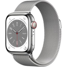 Apple Watch (Series 8) 2022 GPS + Celular 41 - Aço inoxidável Prateado - Loop milanesa Prateado