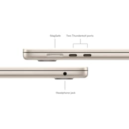 MacBook Air 15" (2024) - M3 da Apple com CPU 8‑core e GPU 10-Core - 8GB RAM - SSD 256GB - AZERTY - Francês