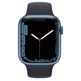 Apple Watch Series 7 (2021) GPS + Celular 45 mm - Alumínio Azul - Bracelete desportiva Preto