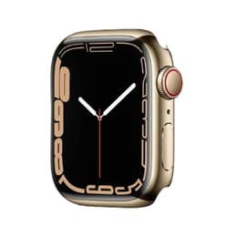 Apple Watch Series 7 (2021) GPS + Celular 41 mm - Aço inoxidável Dourado - Bracelete desportiva Luz das estrelas