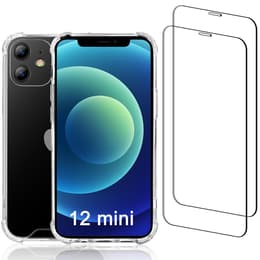 Capa iPhone 12 mini e 2 películas de proteção - Plástico reciclado - Transparente