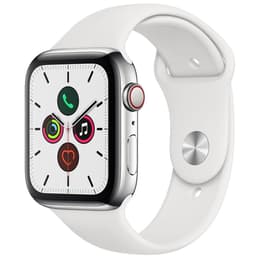 Apple Watch (Series 5) 2019 GPS + Celular 40 - Aço inoxidável Prateado - Bracelete desportiva Branco