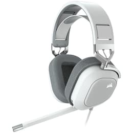 HS80 redutor de ruído jogos Auscultador- com fios + sem fios com microfone - Branco