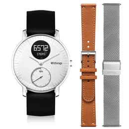 Withings Smart Watch Steel HR 36" + Bracelets Cuir - Milanais GPS - Prateado
