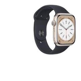 Apple Watch Series 8 (2022) GPS 45 mm - Alumínio Luz das estrelas - Bracelete desportiva Preto