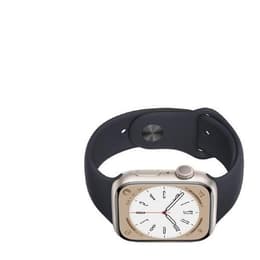 Apple Watch Series 8 (2022) GPS 45 mm - Alumínio Luz das estrelas - Bracelete desportiva Preto