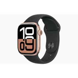 Apple Watch Series 10 (2024) GPS 42 mm - Alumínio Rosa-dourado - Bracelete desportiva Preto