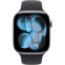 Apple Watch (2025) GPS 46 mm - Alumínio Cinzento sideral - Bracelete desportiva Preto