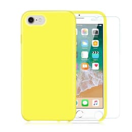 Capa iPhone SE (2022/2020)/8/7/6/6S e 2 películas de proteção - Silicone - Amarelo