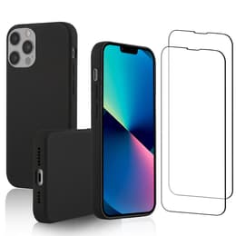 Capa iPhone 13 Pro Max e 2 películas de proteção - Silicone - Preto