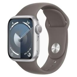 Apple Watch Series 9 (2023) GPS 41 mm - Alumínio Prateado - Bracelete desportiva Cinzento