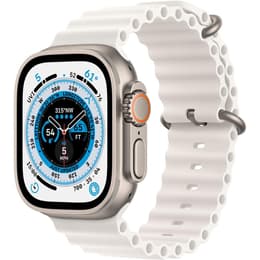 Apple Watch (Ultra) 2022 GPS + Celular 49 - Titânio Cinzento - Bracelete Ocean Branco