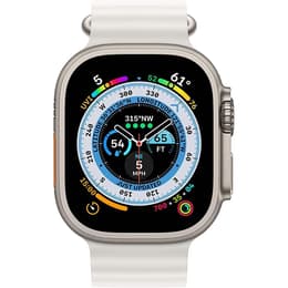 Apple Watch Ultra (2022) GPS + Celular 49 mm - Titânio Titânio natural - Bracelete Ocean Branco