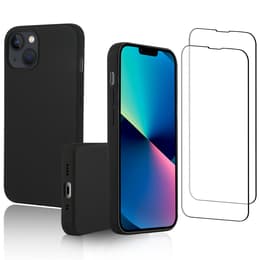 Capa iPhone 13 mini e 2 películas de proteção - Silicone - Preto