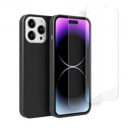 Capa iPhone 14 Pro e 2 películas de proteção - Silicone - Preto