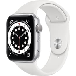 Apple Watch (Series 6) 2020 GPS + Celular 44 - Titânio Prateado - Loop desportiva Branco
