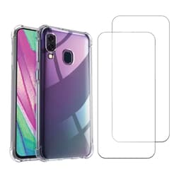 Capa Galaxy A40 e 2 películas de proteção - TPU - Transparente