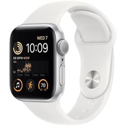 Apple Watch Series SE 2 (2022) GPS 44 mm - Alumínio Prateado - Bracelete desportiva Branco